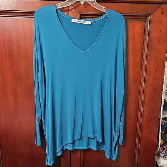 Michael Stars Tops - Michael Stars Teal Long Sleeve V-Neck Top
